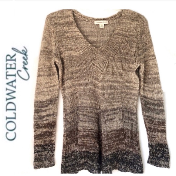Coldwater Creek Linen Tweed Space Dyed Knit Sweater Large - Picture 1 of 16